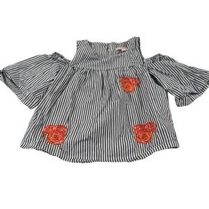 GB Girls Toddler Girl 5T Striped Blouse 100% Cotton